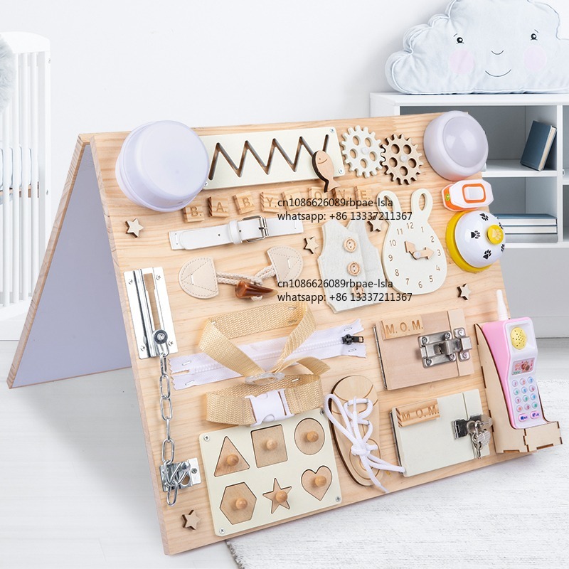 Montessori Wooden Busy Board Toddler - Montessori Busy Board Wooden Sensory Activity
