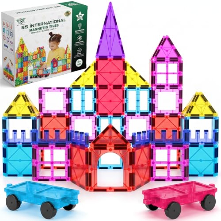 Magnetic Tiles Construction Se - Magnetic Building Tiles Set 100Pcs review and price