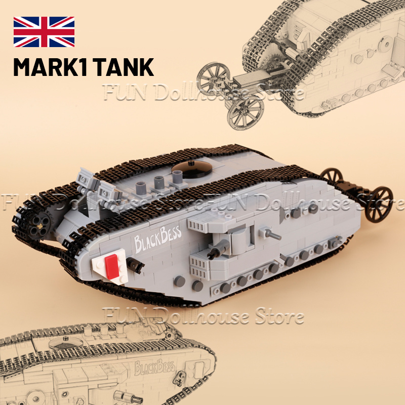 MOC WW1 Military Army Soldier  - Lego Compatible Military Tank review and price